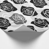  zwarte en witte rozen cadeaupapier (Hoek)
