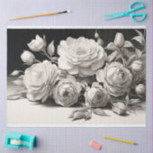 Zwarte en witte rozen in bloei tissuepapier (Craft)