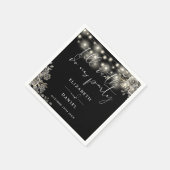 Zwarte En Witte Rozen Slingerlichten Gotische Brui Servet (Hoek)