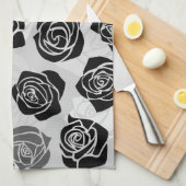 zwarte en witte rozen theedoek (Quarter Fold)