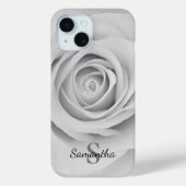 Zwarte en witte rozenbloem Case-Mate iPhone case (Achterkant)