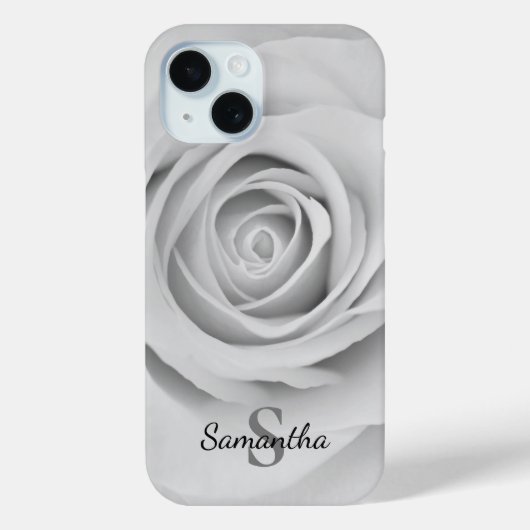 Zwarte en witte rozenbloem Case-Mate iPhone case (Achterkant)