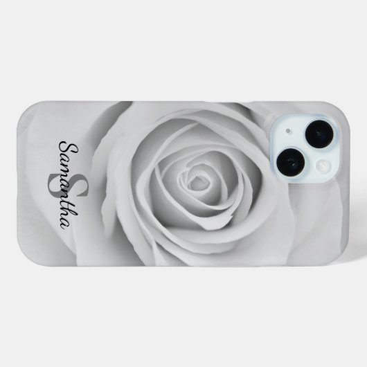 Zwarte en witte rozenbloem Case-Mate iPhone case (Achterkant (horizontaal))