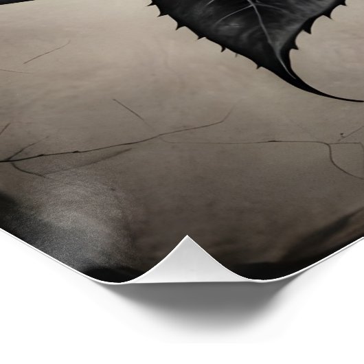 Zwarte en witte rozenbloem perfect poster (Hoek)