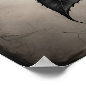 Zwarte en witte rozenbloem poster (Hoek)