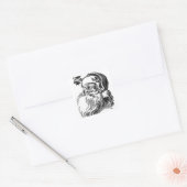 ZWARTE EN WITTE  SANTA-WRAPPING VIERKANTE STICKER (Envelop)