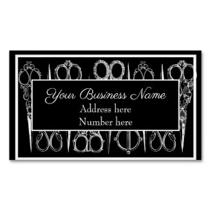  zwarte en witte  schaarste-stijllijst magnetisch visitekaartje