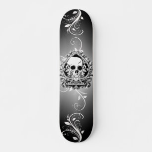 Zwarte en witte Schaatsen plaat met schedel Skateboard