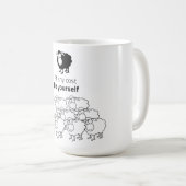 Zwarte en witte schapen koffiemok (Voorkant rechts)