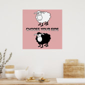 Zwarte en witte schapen poster (Keuken)