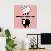 Zwarte en witte schapen poster (Thuiskantoor)