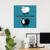 Zwarte en witte schapen poster (Thuiskantoor)