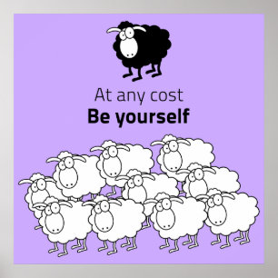 Zwarte en witte schapen poster