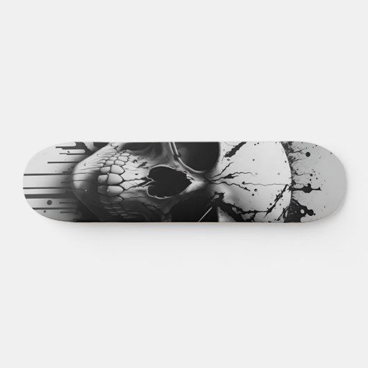 Zwarte en witte schedel #3 - Numb-Skulls Design Skateboard (Horizontaal)