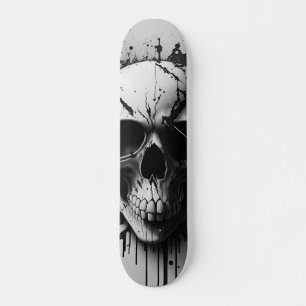 Zwarte en witte schedel #3 - Numb-Skulls Design Skateboard