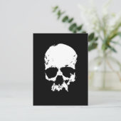 Zwarte en witte schedel briefkaart (Staand voorkant)