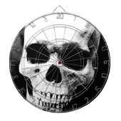 Zwarte en witte schedel dartbord (Voorkant)