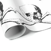 Zwarte en witte schedel en Botten Cadeaupapier (Rol Hoek)