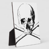 Zwarte en witte schedel en Botten Fotoplaat (Zijkant)