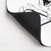 Zwarte en witte schedel en Botten Muismat (Hoek)