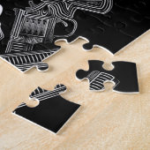 Zwarte en witte schedel en Pistolen Legpuzzel (Zijkant)