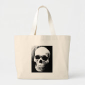 Zwarte en witte schedel grote tote bag (Voorkant)