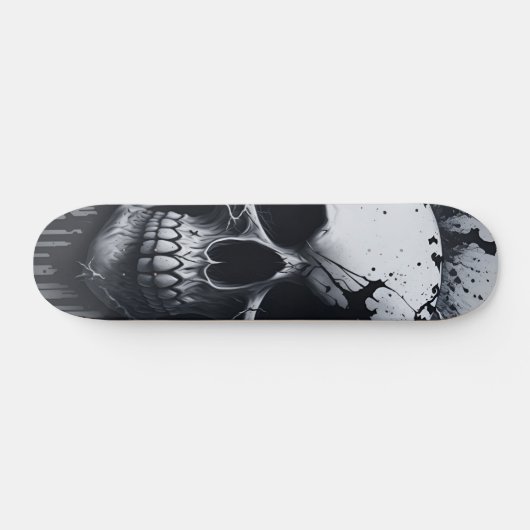 Zwarte en witte schedel - Numb-Skulls ontwerp Skateboard (Horizontaal)