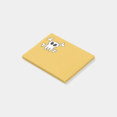 Zwarte en witte schedel post-it® notes (Schuin)