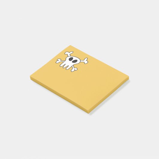 Zwarte en witte schedel post-it® notes (Schuin)