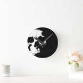 Zwarte en witte schedel ronde klok (Huis)