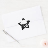 Zwarte en witte schedel ster sticker (Envelop)