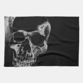 Zwarte en witte schedel theedoek (Horizontaal)