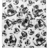 Zwarte en witte schedels Skeletspieren Kunstpatroo Douchegordijn (Voorkant)