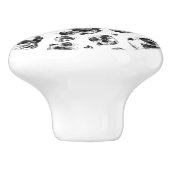 Zwarte en witte schedels Skeletspieren Kunstpatroo Keramische Knop (Zijkant)