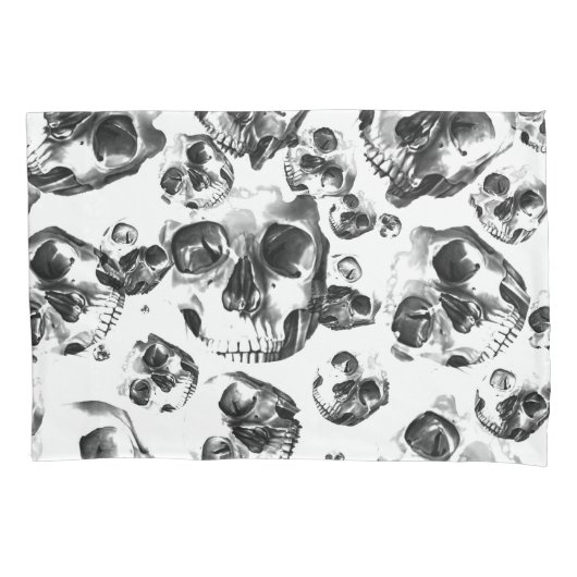 Zwarte en witte schedels Skeletspieren Kunstpatroo Kussensloop (Voorkant)