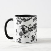 Zwarte en witte schedels Skeletspieren Kunstpatroo Mok (Links)