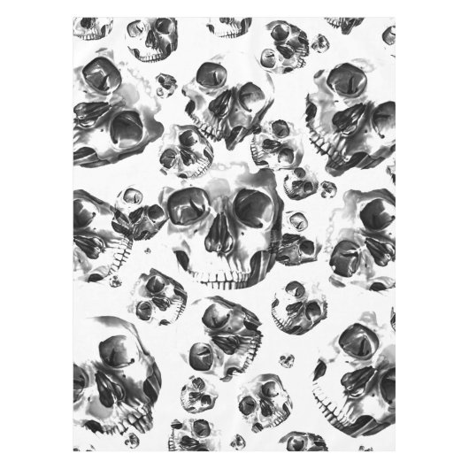 Zwarte en witte schedels Skeletspieren Kunstpatroo Tafelkleed (Voorkant)