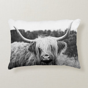 Zwarte en Witte Schotse hoogland Cow Accent  Kussen