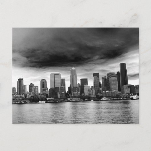 Zwarte en witte seattle briefkaart (Voorkant)
