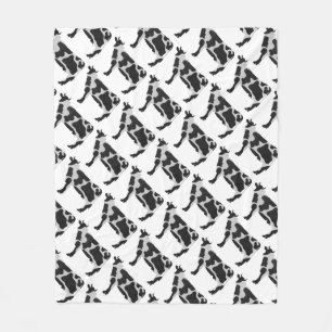Zwarte en Witte Silhouet van Koe Fleece Deken