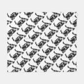 Zwarte en Witte Silhouet van Koe Fleece Deken (Voorkant (Horizontaal))