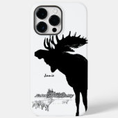 Zwarte en witte Silhouette  Moose Wolf Case-Mate iPhone Case (Achterkant)