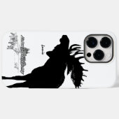 Zwarte en witte Silhouette  Moose Wolf Case-Mate iPhone Case (Achterkant (horizontaal))