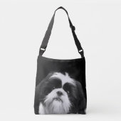 Zwarte en witte sjiitische Tzu-tas Crossbody Tas (Voorkant)