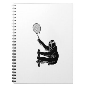 Zwarte en witte sleuf met Tennis Racket Notitieboek