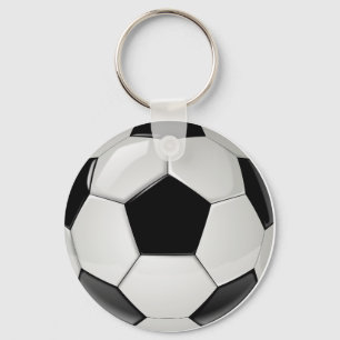 Zwarte en Witte Sleutelhanger van het Voetbal (Key