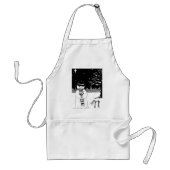 Zwarte en witte sneeuwman met kerstmis standaard schort (Voorkant)