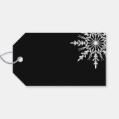 Zwarte en witte sneeuwvlok winterbruiloft cadeaulabel (Achterkant Horizontaal)
