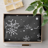 Zwarte en witte sneeuwvlokken tissuepapier (Geschenk)