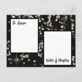 Zwarte en witte sparren Merry Kerstmis Uitnodiging Briefkaart (Achterkant)